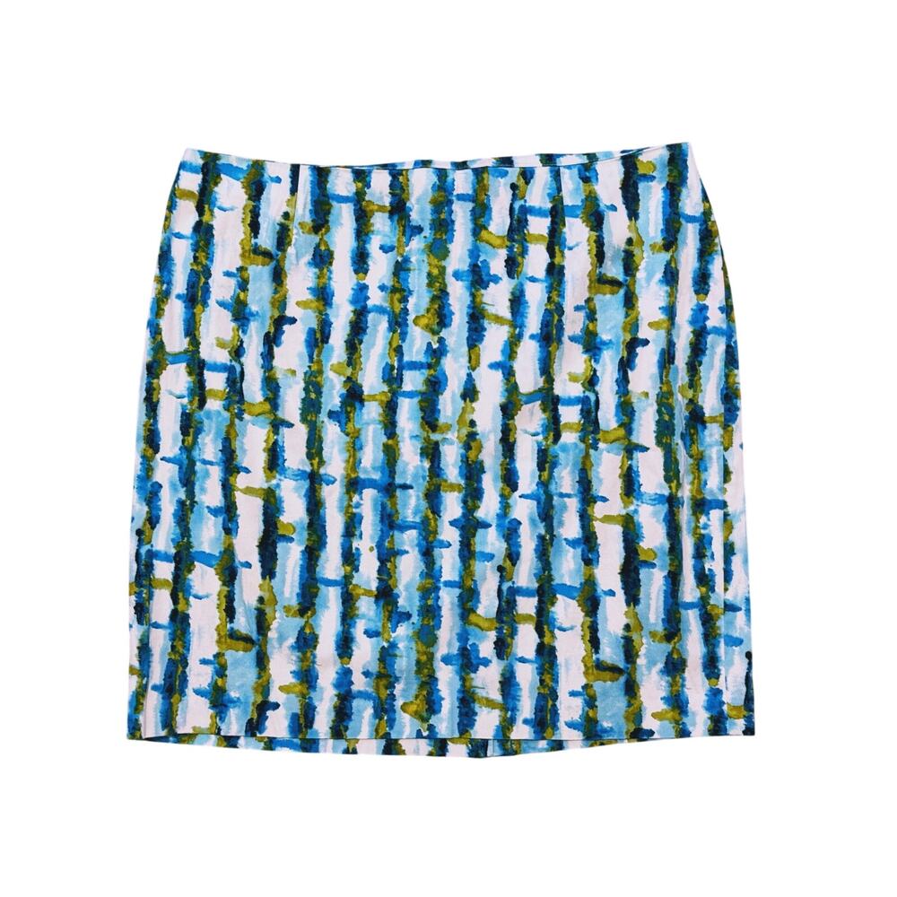 Evan Picone Womens Stretch Pencil Mini Skirt Plus Size 24W Blue Green Resort